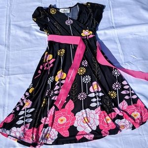 RARE EDITIONS' GIRL'S ROSE PRINTED DRESS